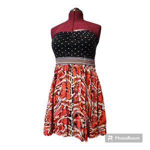 Xhilaration by Target Navy Polka Dot Tube Dress Size Large